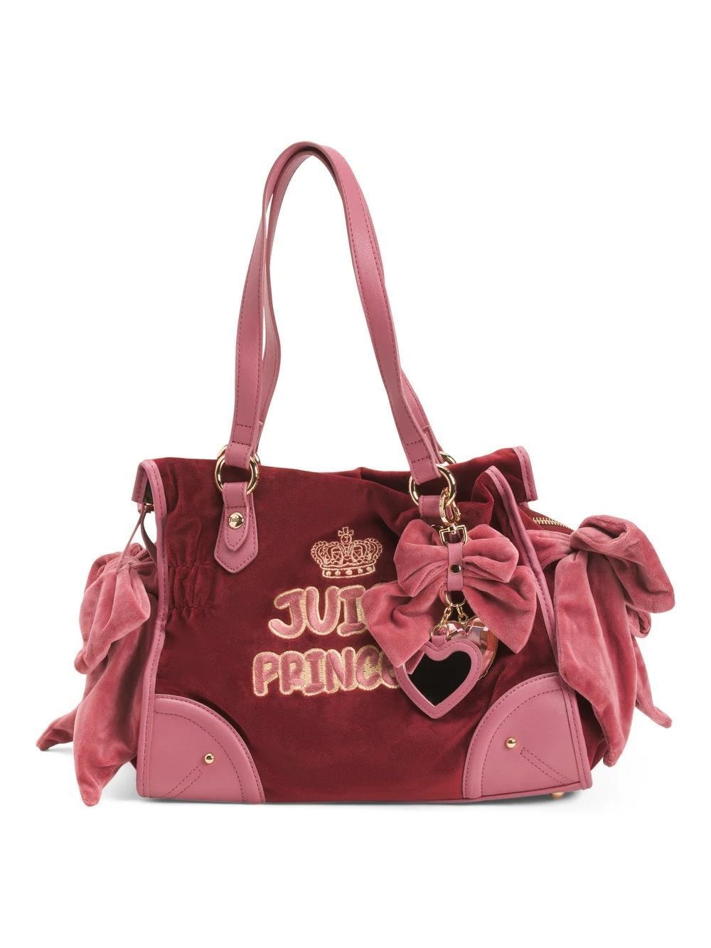 Juicy Couture Pink Velvet Bow Tote Handbag